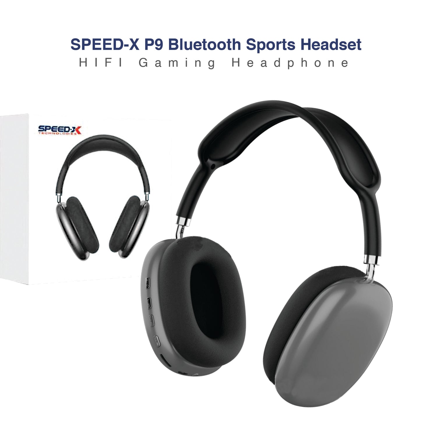 Speed-X Technologies P9 Bluetooth Headphones with Built-in Mic compatible for all Android Devices and PC # 58