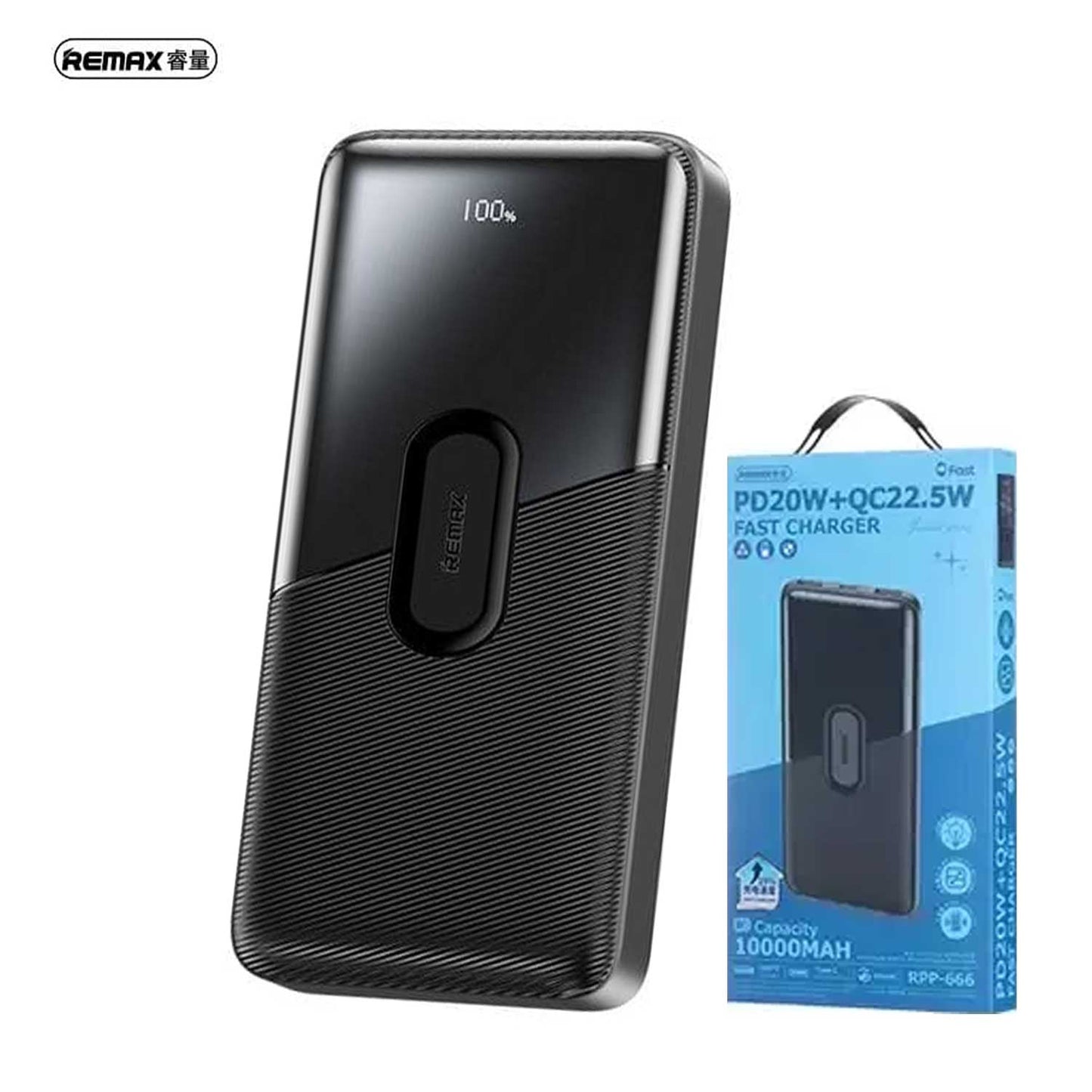 Remax Rpp-666 Pd20w+qc22.5w Fast Charging Power Bank 10000mah Black # 52