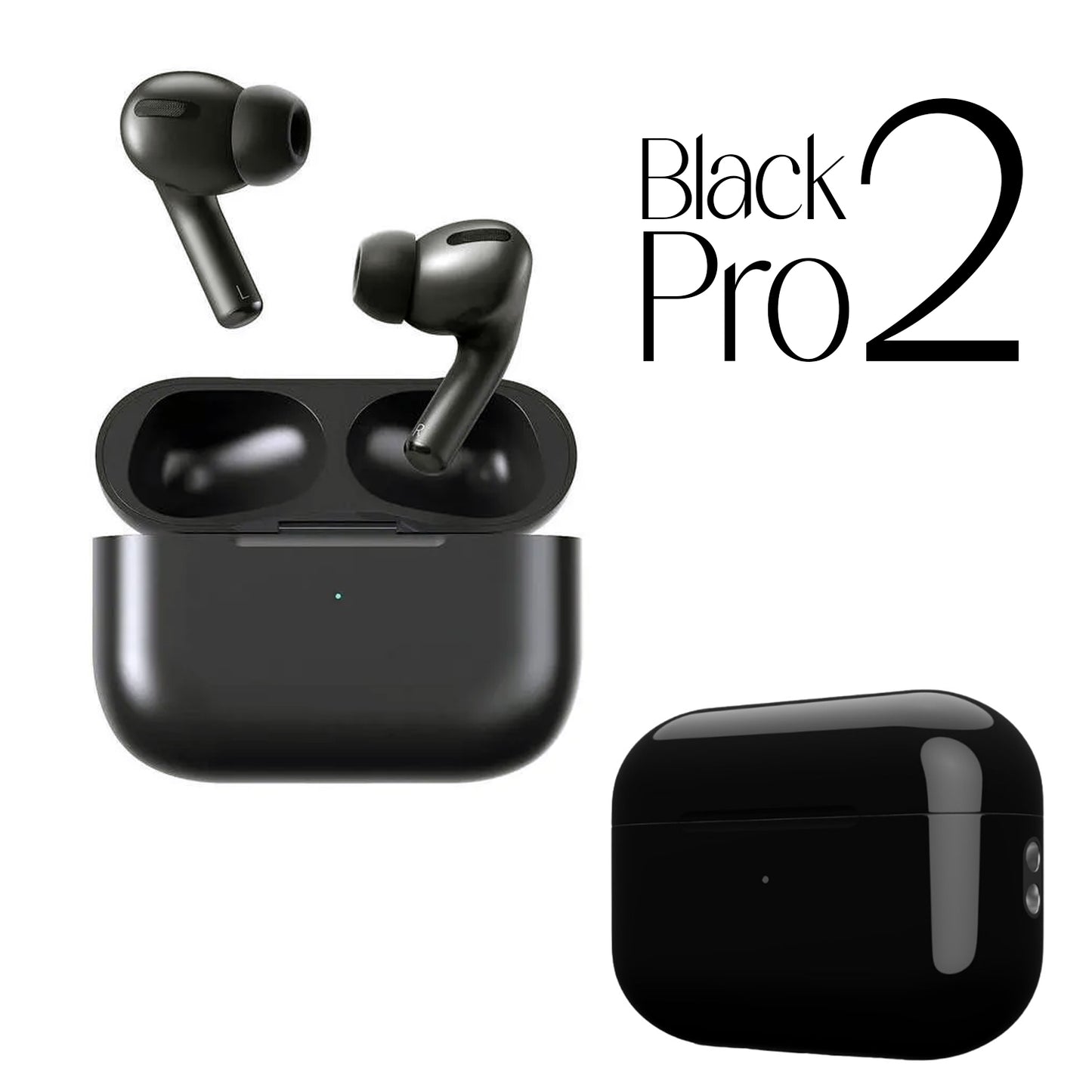 Apple AirPods Pro 2 Hengxuan (پاپ اپ میسج کے ساتھ ہائی کاپی/ فائنڈ مائی آئی فون میں تلاش کریں) - بلیک # 11