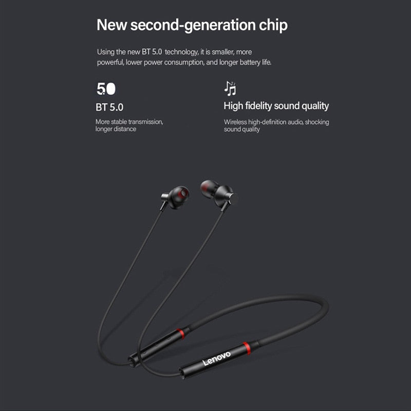 Lenovo He05x Neckband Bluetooth 5.0 Earphones Hifi Magnetic Neckband Headset # 38